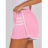 imageCaracilia Women Running Shorts Flowy Pleated Athletic Shorts Summer High Waisted Tennis Sporty Workout Gym ShortsPink