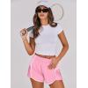 imageCaracilia Women Running Shorts Flowy Pleated Athletic Shorts Summer High Waisted Tennis Sporty Workout Gym ShortsPink