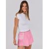 imageCaracilia Women Running Shorts Flowy Pleated Athletic Shorts Summer High Waisted Tennis Sporty Workout Gym ShortsPink