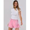 imageCaracilia Women Running Shorts Flowy Pleated Athletic Shorts Summer High Waisted Tennis Sporty Workout Gym ShortsPink