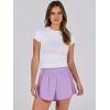 imageCaracilia Women Running Shorts Flowy Pleated Athletic Shorts Summer High Waisted Tennis Sporty Workout Gym ShortsPurple