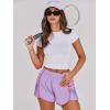 imageCaracilia Women Running Shorts Flowy Pleated Athletic Shorts Summer High Waisted Tennis Sporty Workout Gym ShortsPurple