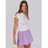imageCaracilia Women Running Shorts Flowy Pleated Athletic Shorts Summer High Waisted Tennis Sporty Workout Gym ShortsPurple