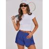 imageCaracilia Women Running Shorts Flowy Pleated Athletic Shorts Summer High Waisted Tennis Sporty Workout Gym ShortsRoyal Blue