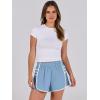 imageCaracilia Women Running Shorts Flowy Pleated Athletic Shorts Summer High Waisted Tennis Sporty Workout Gym ShortsSky