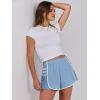imageCaracilia Women Running Shorts Flowy Pleated Athletic Shorts Summer High Waisted Tennis Sporty Workout Gym ShortsSky