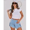 imageCaracilia Women Running Shorts Flowy Pleated Athletic Shorts Summer High Waisted Tennis Sporty Workout Gym ShortsSky