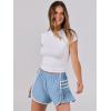 imageCaracilia Women Running Shorts Flowy Pleated Athletic Shorts Summer High Waisted Tennis Sporty Workout Gym ShortsSky