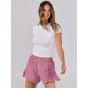 imageCaracilia Women Running Shorts Flowy Pleated Athletic Shorts Summer High Waisted Tennis Sporty Workout Gym ShortsSolid Summerred