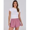 imageCaracilia Women Running Shorts Flowy Pleated Athletic Shorts Summer High Waisted Tennis Sporty Workout Gym ShortsSolid Summerred