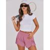 imageCaracilia Women Running Shorts Flowy Pleated Athletic Shorts Summer High Waisted Tennis Sporty Workout Gym ShortsSolid Summerred
