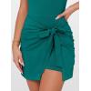 imageCaracilia Women Summer Short Sleeve Square Neck Bodycon Tie Cinched Waist Romper Mini Dress Athletic Night Out Vacation DressLake  Grey Green