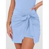 imageCaracilia Women Summer Short Sleeve Square Neck Bodycon Tie Cinched Waist Romper Mini Dress Athletic Night Out Vacation DressSky Blue