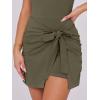 imageCaracilia Women Summer Sleeveless Bodycon Tie Cinched Waist Romper Skort Mini Dress Built in Shorts Night Out Vacation DressArmy Green