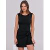 imageCaracilia Women Summer Sleeveless Bodycon Tie Cinched Waist Romper Skort Mini Dress Built in Shorts Night Out Vacation DressBlack