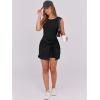 imageCaracilia Women Summer Sleeveless Bodycon Tie Cinched Waist Romper Skort Mini Dress Built in Shorts Night Out Vacation DressBlack