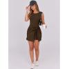 imageCaracilia Women Summer Sleeveless Bodycon Tie Cinched Waist Romper Skort Mini Dress Built in Shorts Night Out Vacation DressCoffee