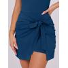 imageCaracilia Women Summer Sleeveless Bodycon Tie Cinched Waist Romper Skort Mini Dress Built in Shorts Night Out Vacation DressDark Blue