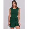 imageCaracilia Women Summer Sleeveless Bodycon Tie Cinched Waist Romper Skort Mini Dress Built in Shorts Night Out Vacation DressDark Green