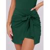 imageCaracilia Women Summer Sleeveless Bodycon Tie Cinched Waist Romper Skort Mini Dress Built in Shorts Night Out Vacation DressDark Green