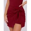 imageCaracilia Women Summer Sleeveless Bodycon Tie Cinched Waist Romper Skort Mini Dress Built in Shorts Night Out Vacation DressDark Red