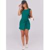 imageCaracilia Women Summer Sleeveless Bodycon Tie Cinched Waist Romper Skort Mini Dress Built in Shorts Night Out Vacation DressGrey Green