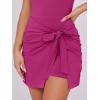 imageCaracilia Women Summer Sleeveless Bodycon Tie Cinched Waist Romper Skort Mini Dress Built in Shorts Night Out Vacation DressHot Pink