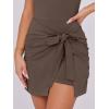 imageCaracilia Women Summer Sleeveless Bodycon Tie Cinched Waist Romper Skort Mini Dress Built in Shorts Night Out Vacation DressLight Brown  Nutmeg