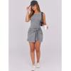 imageCaracilia Women Summer Sleeveless Bodycon Tie Cinched Waist Romper Skort Mini Dress Built in Shorts Night Out Vacation DressLight Gray