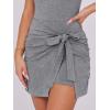 imageCaracilia Women Summer Sleeveless Bodycon Tie Cinched Waist Romper Skort Mini Dress Built in Shorts Night Out Vacation DressLight Gray