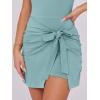 imageCaracilia Women Summer Sleeveless Bodycon Tie Cinched Waist Romper Skort Mini Dress Built in Shorts Night Out Vacation DressLight Green  Mint