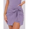 imageCaracilia Women Summer Sleeveless Bodycon Tie Cinched Waist Romper Skort Mini Dress Built in Shorts Night Out Vacation DressLight Purple