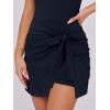 imageCaracilia Women Summer Sleeveless Bodycon Tie Cinched Waist Romper Skort Mini Dress Built in Shorts Night Out Vacation DressNavy Blue