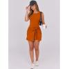 imageCaracilia Women Summer Sleeveless Bodycon Tie Cinched Waist Romper Skort Mini Dress Built in Shorts Night Out Vacation DressOrange