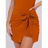 imageCaracilia Women Summer Sleeveless Bodycon Tie Cinched Waist Romper Skort Mini Dress Built in Shorts Night Out Vacation DressOrange