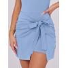 imageCaracilia Women Summer Sleeveless Bodycon Tie Cinched Waist Romper Skort Mini Dress Built in Shorts Night Out Vacation DressSky Blue