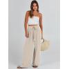 imageCaracilia Women Wide Leg Palazzo Pants Summer High Waist Flowy Casual Trousers Loose Lounge Beach Travel Vacation ClothesApricot
