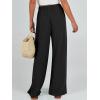 imageCaracilia Women Wide Leg Palazzo Pants Summer High Waist Flowy Casual Trousers Loose Lounge Beach Travel Vacation ClothesBlack