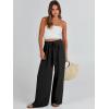 imageCaracilia Women Wide Leg Palazzo Pants Summer High Waist Flowy Casual Trousers Loose Lounge Beach Travel Vacation ClothesBlack