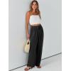 imageCaracilia Women Wide Leg Palazzo Pants Summer High Waist Flowy Casual Trousers Loose Lounge Beach Travel Vacation ClothesBlack