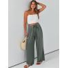 imageCaracilia Women Wide Leg Palazzo Pants Summer High Waist Flowy Casual Trousers Loose Lounge Beach Travel Vacation ClothesBlue Green