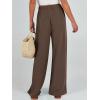 imageCaracilia Women Wide Leg Palazzo Pants Summer High Waist Flowy Casual Trousers Loose Lounge Beach Travel Vacation ClothesBrown