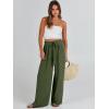 imageCaracilia Women Wide Leg Palazzo Pants Summer High Waist Flowy Casual Trousers Loose Lounge Beach Travel Vacation ClothesDark Green