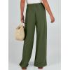 imageCaracilia Women Wide Leg Palazzo Pants Summer High Waist Flowy Casual Trousers Loose Lounge Beach Travel Vacation ClothesDark Green