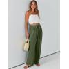 imageCaracilia Women Wide Leg Palazzo Pants Summer High Waist Flowy Casual Trousers Loose Lounge Beach Travel Vacation ClothesDark Green