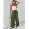 imageCaracilia Women Wide Leg Palazzo Pants Summer High Waist Flowy Casual Trousers Loose Lounge Beach Travel Vacation ClothesDark Green