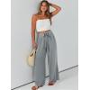imageCaracilia Women Wide Leg Palazzo Pants Summer High Waist Flowy Casual Trousers Loose Lounge Beach Travel Vacation ClothesGrey