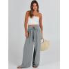 imageCaracilia Women Wide Leg Palazzo Pants Summer High Waist Flowy Casual Trousers Loose Lounge Beach Travel Vacation ClothesGrey