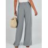 imageCaracilia Women Wide Leg Palazzo Pants Summer High Waist Flowy Casual Trousers Loose Lounge Beach Travel Vacation ClothesGrey
