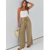 imageCaracilia Women Wide Leg Palazzo Pants Summer High Waist Flowy Casual Trousers Loose Lounge Beach Travel Vacation ClothesKhaki